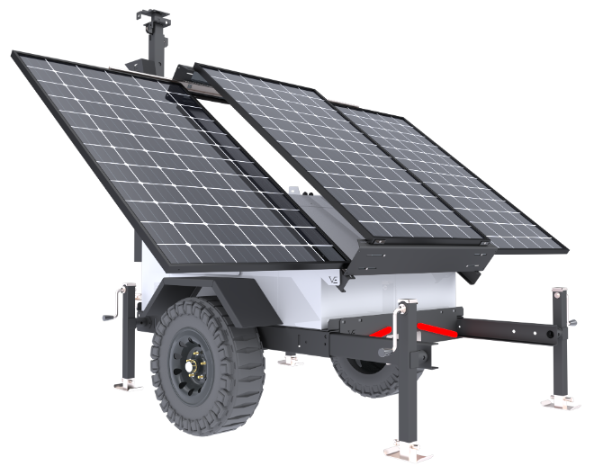 Mobile surveillance trailer outdoor deployment